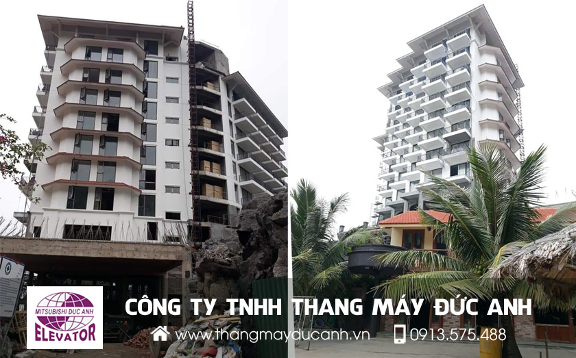 lắp đặt thang máy khách sạn 5 sao cát bà