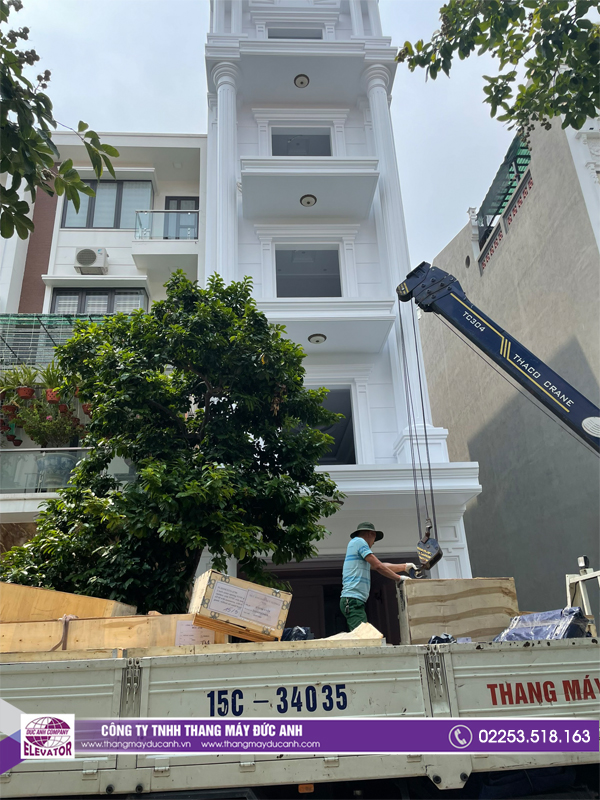 Hàng về lắp đặt thang máy gia đình 350kg tại Hải Phòng - CĐT Ông Xương