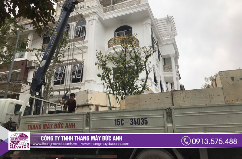 Tập kết hàng cho công trình lắp đặt thang máy 450kg tại Lê Chân Hải Phòng