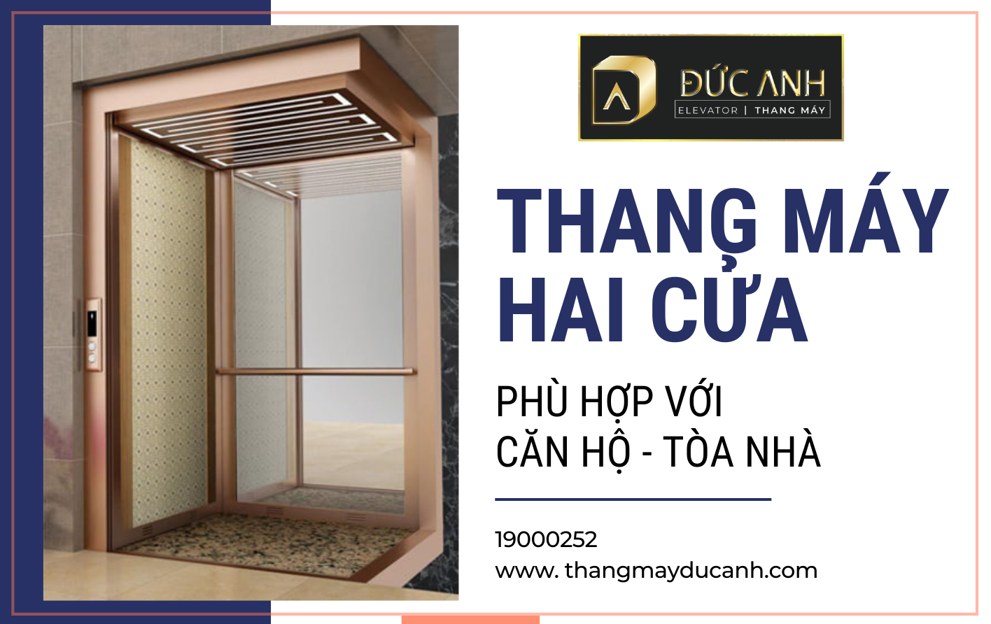 Tham khảo các mẫu thang máy 2 cửa đẹp, phù hợp với căn hộ, tòa nhà