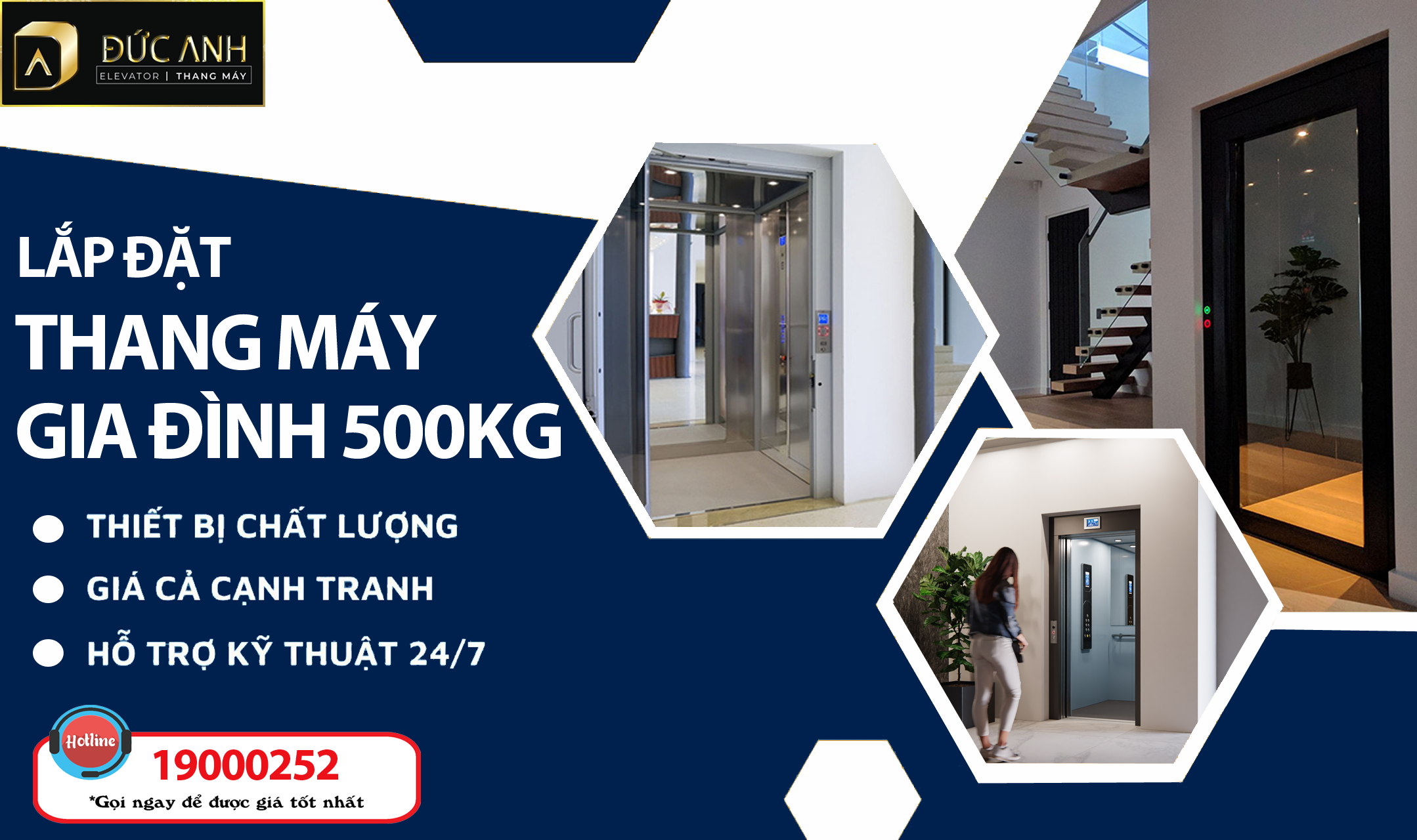 Báo giá lắp đặt thang máy gia đình 500kg đẹp, chất lượng