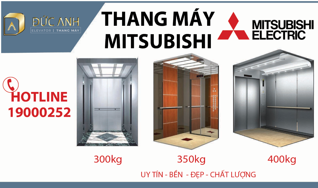 Báo giá lắp đặt thang máy Mitsubishi tải trọng 300kg - 350kg - 400kg bền, đẹp tại Quảng Ninh