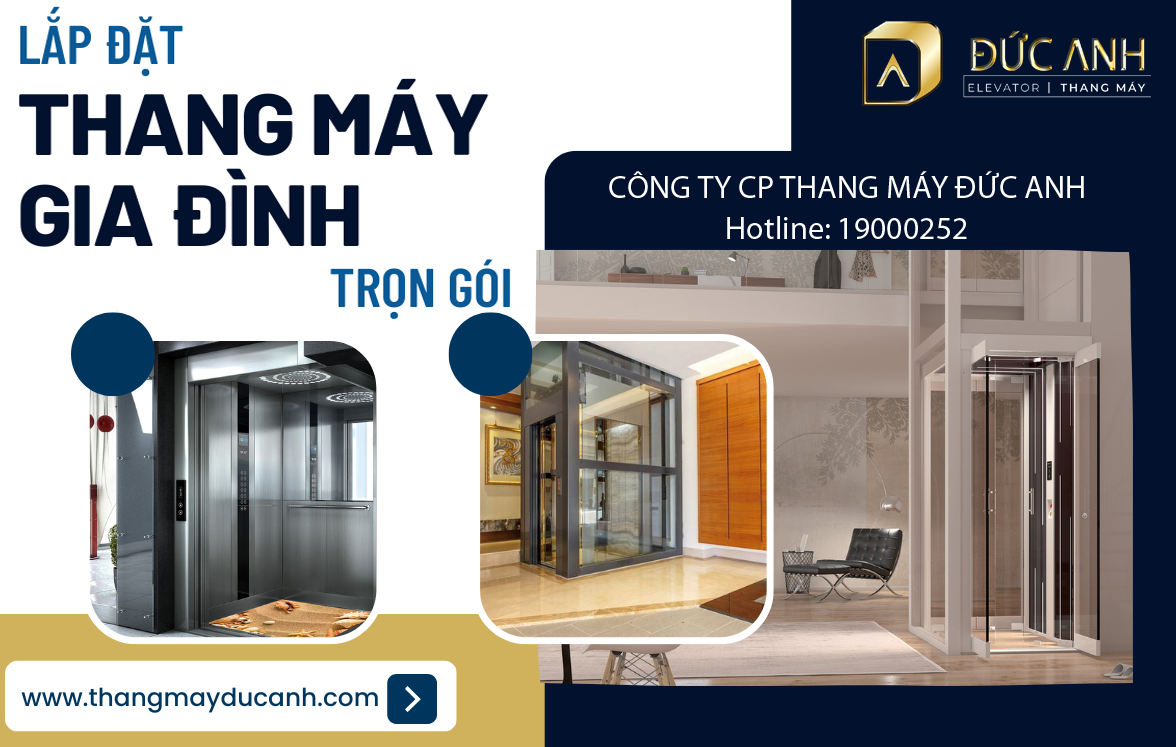 Thang Máy Đức Anh lắp đặt thang máy 300kg phù hợp với gia đình 4 người