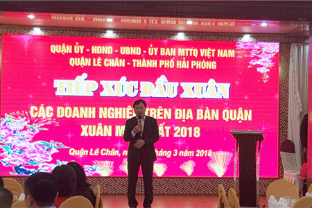 Quận Lê Chân tiếp xúc các doanh nghiệp tiêu biểu đầu Xuân Mậu Tuất 2018.